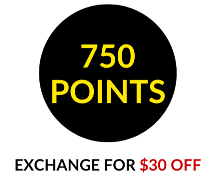 750 points = $30 OFF