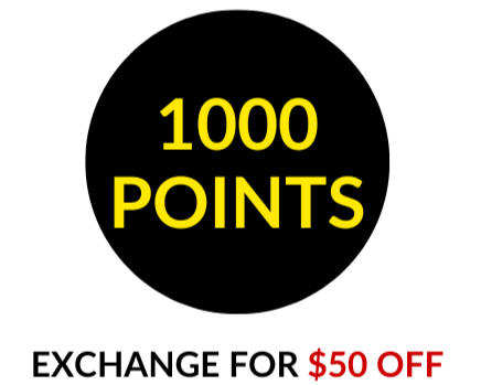 1000 points = $50 OFF
