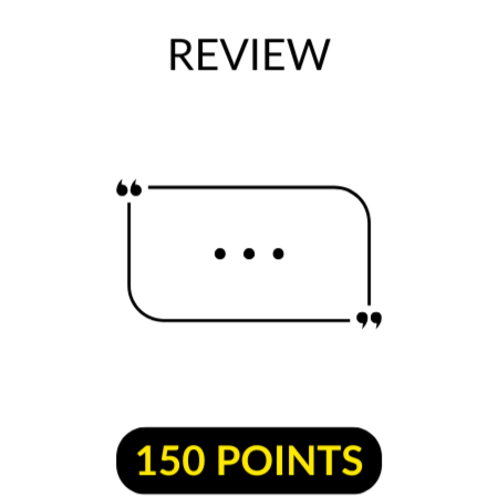 leave a review 150 points