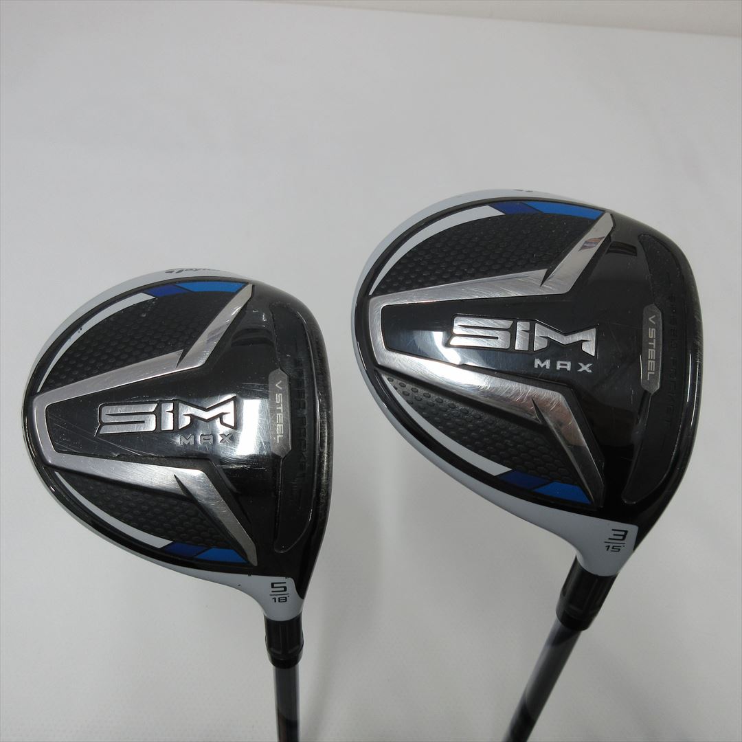 "2-Pack Golf Clubs" TaylorMade Fairway SIM MAX 3W & 5W Stiff Speeder 661 EVO 6