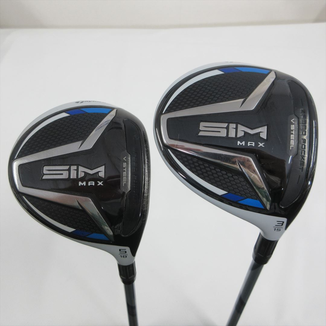 "2-Pack Golf Clubs" TaylorMade Fairway SIM MAX 3W & 5W Stiff Speeder 661 EVO 6