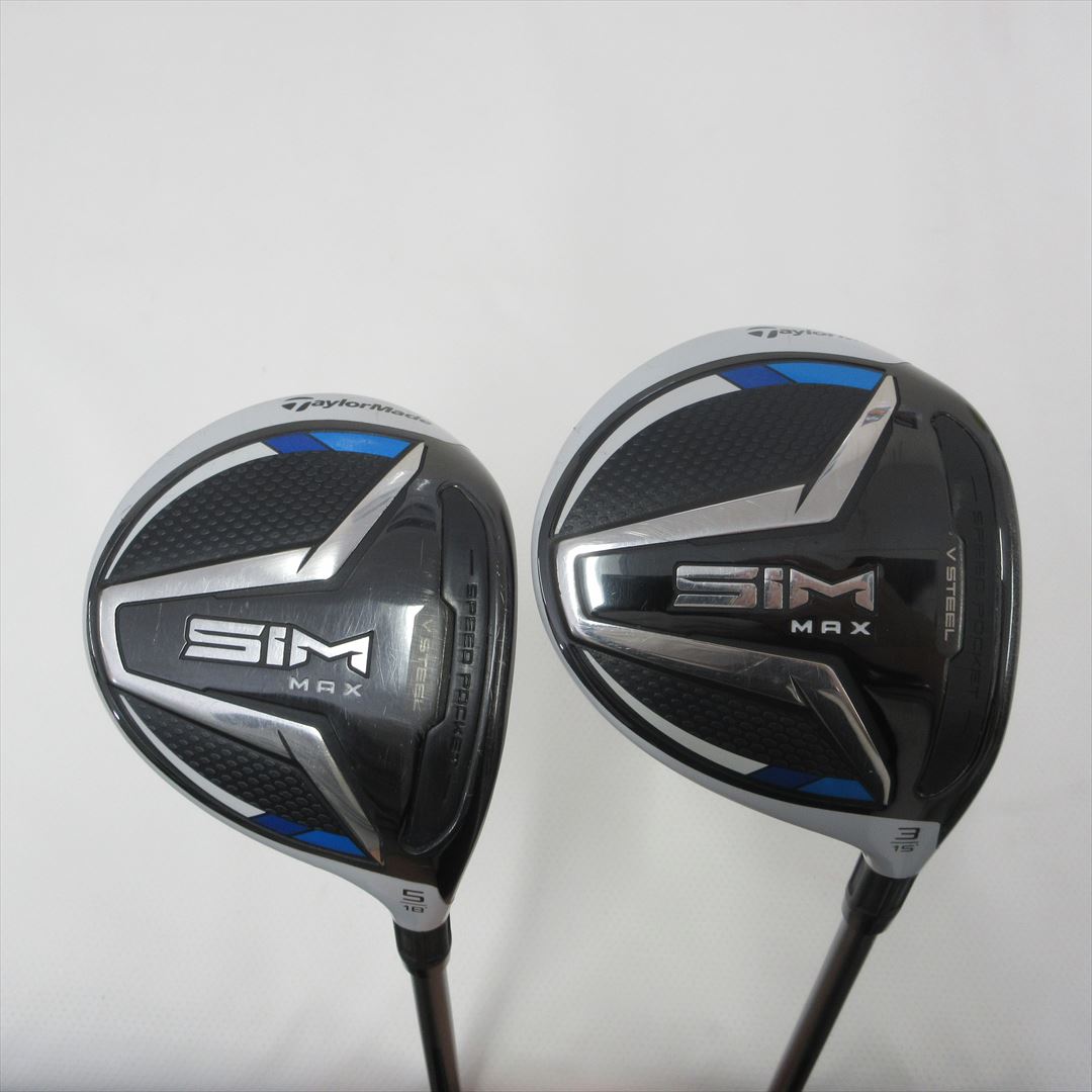 "2-Pack Golf Clubs" TaylorMade Fairway SIM MAX 3W & 5W Stiff Tour AD XC-6