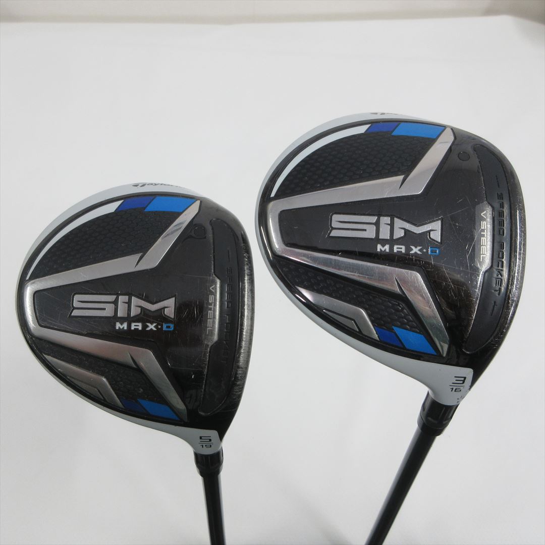 "2-Pack Golf Clubs" TaylorMade Fairway SIM2 MAX-D 3W & 5W Reg TENSEI BLUE TM50