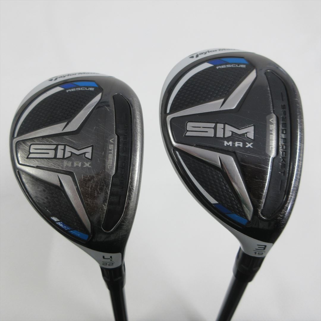 "2-Pack Golf Clubs" TaylorMade Hybrid SIM MAX U3 & U4 Reg TENSEI BLUE TM60