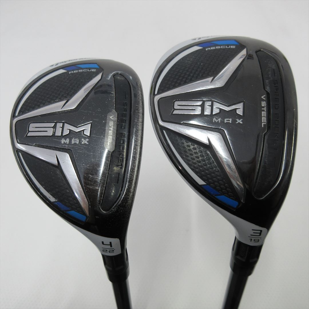 "2-Pack Golf Clubs" TaylorMade Hybrid SIM MAX U3&U4 Reg TENSEI BLUE TM60