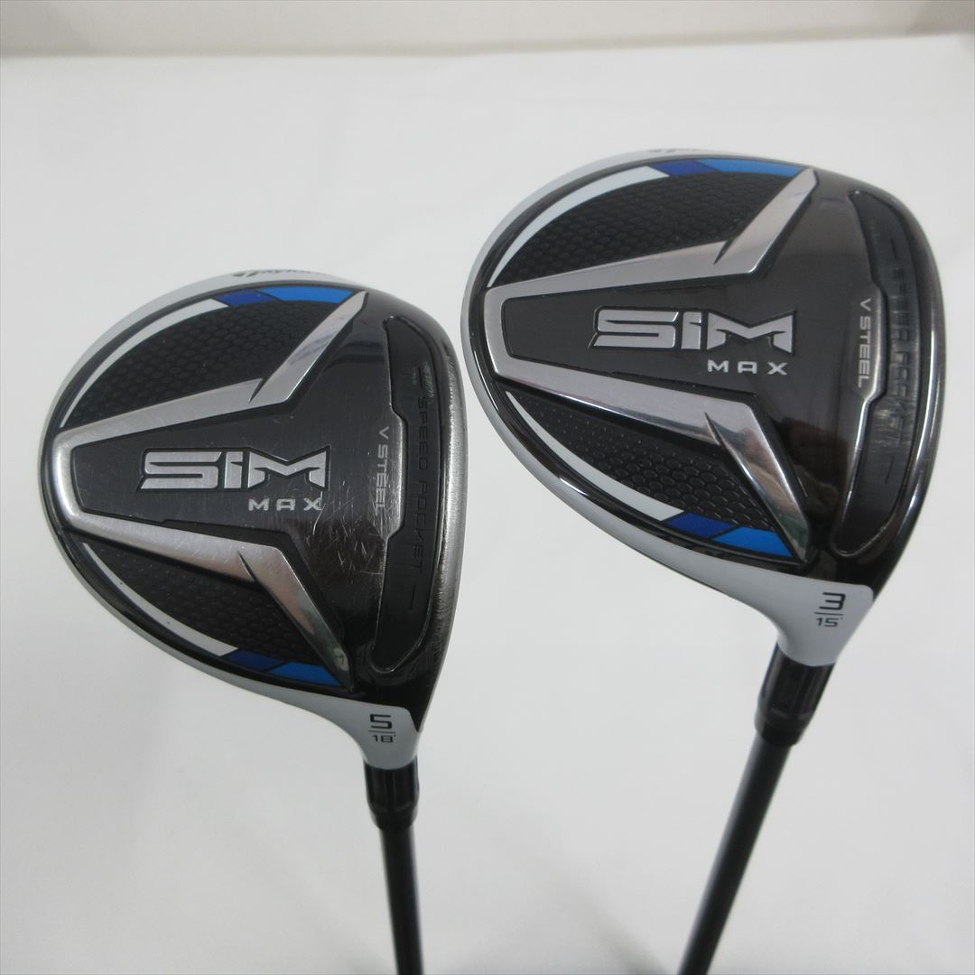 "2-Pack Golf Clubs" TaylorMade Fairway SIM MAX 3W & 5W Stiff Tour AD XC-6