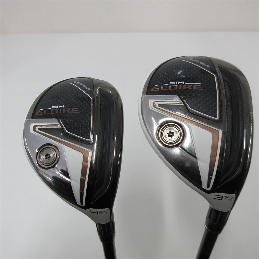 "2-Pack Golf Clubs" TaylorMade Hybrid SIM GLOIRE U3 & U4 Stiff AIR Speeder TM