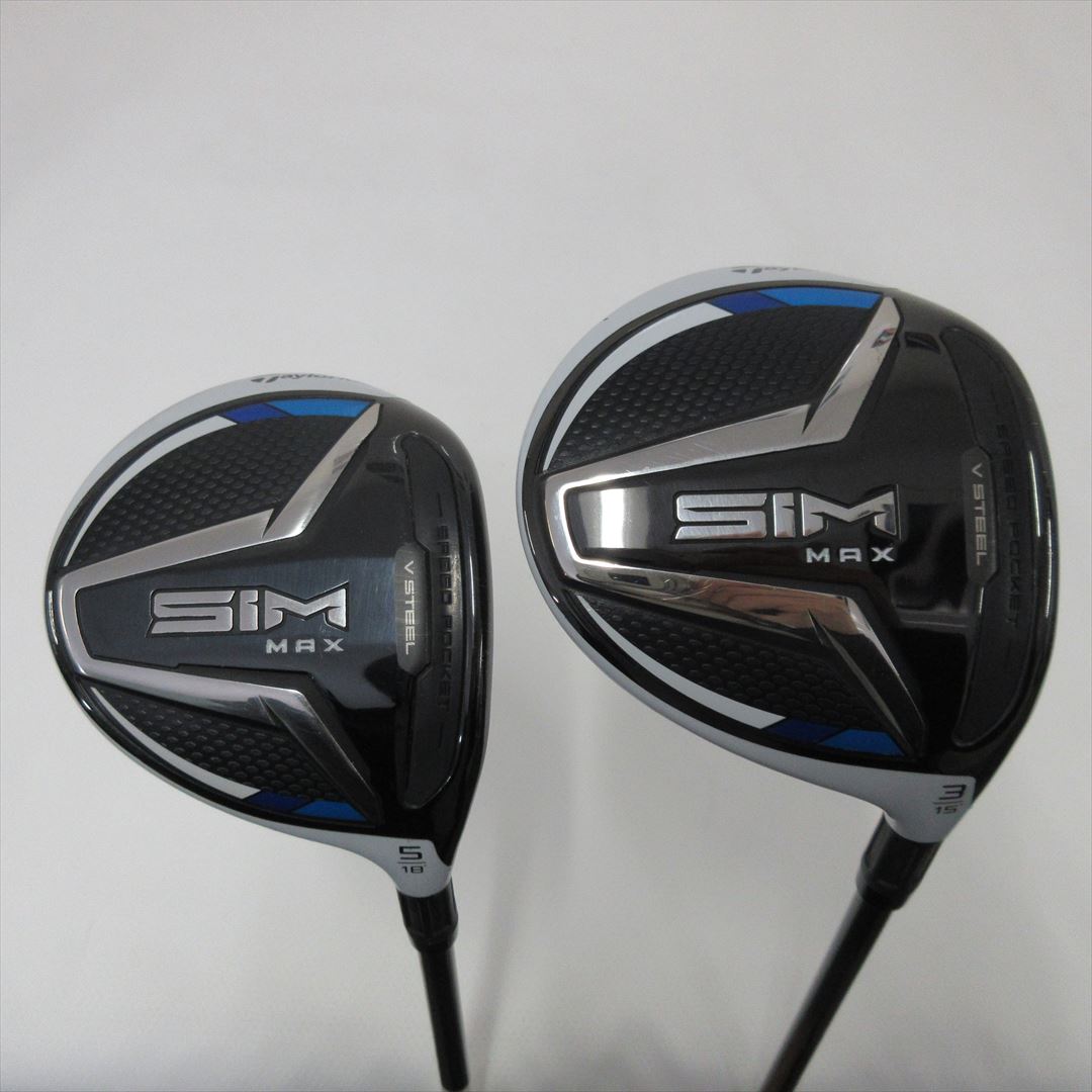 "2-Pack Golf Clubs" TaylorMade Fairway SIM MAX 3W & 5W Reg TENSEI BLUE TM50